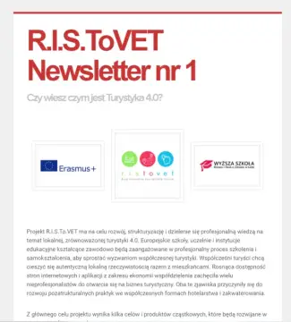 Ilustracja: Newsletter projektu R.I.S.ToVET